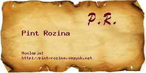 Pint Rozina névjegykártya